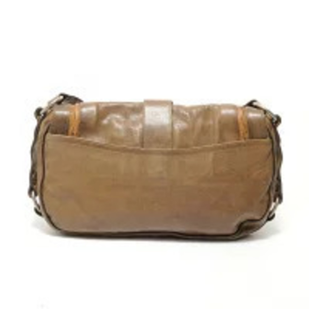 Christian Dior Gaucho Leather Khaki Green Shoulder Bag Brown